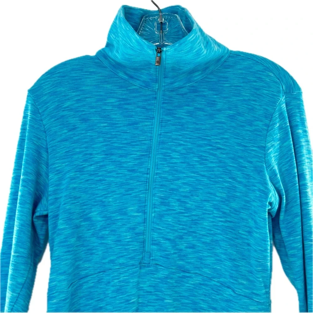 Columbia Half-Zip Pullover Mock Turtleneck Turquoise Space Dye Size Medium